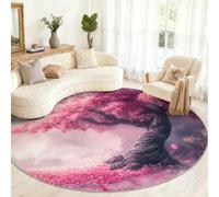 Générique Grand Tapis Rond antidérapant pour Salon, Chambre à Coucher, Table à Manger, décoration d'intérieur - Motif Arbre Abstrait - 200 cm