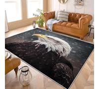 Générique Grand Tapis Salon 160x230 cm Lavable en Machine Antidérapant à Poils Ras Animal Pygargue à TêTe Blanche Gros Plan Decoration Tapis Chambre Douce Gris pour Cuisine, Salle à Manger, Bureau
