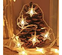Générique Guirlande Lumineuse Étoiles avec Prise - 20 LED Lumière Étoile Étanche - Lumière 3.00 m pour Balcon Lit Tente Plafond Chambre Salon Arbre Fête Noël etc.