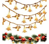 Générique Guirlandes Lumineuses LED De Noël - 4.9 m Fonctionne Sur Piles - 50 LED Lumières de Noël Décoration Extérieure | pour Décoration Maison Jardin Terrasse Salon Chambre