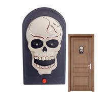 Générique Halloween - Cordless Battery Light & Sound Skull Chime | ABS Eyeball Spooky Skull Bell Motion Light Up Talking Chime Noise Maker For Front Door Porch Halloweee
