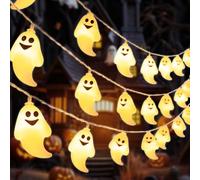 Générique Halloween Guirlande Lumineuse,LED Guirlande Lumineuse Fantôme,Decoration Halloween Fantôme Lumineux,Blanc Fantôme,pour Le Carnaval,Mardi Gras,SoiréE à Thème,d'halloween
