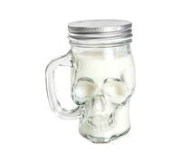 Générique Halloween Skull Beer Mug, 500ml Clear Drinking Cup With Lid