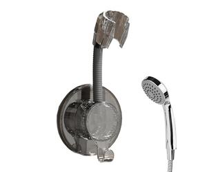 Générique Handheld Shower Head Holder, Rotatable No Drill Bracket, Ergonomic Adjustable Wand Stand, Bathroom Accessory for Apartment, Hotel, Dorm, Easy Installation, Space-Saving Shower Mount