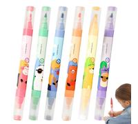 Générique Highlighter Set - 6 Colour Pens | PP Erasable - Animal Pattern Marker Pens for Colouring, Journaling, Drawing, Study Notes and School Office Creative Projects