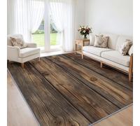 Générique Home Tapis Décoratif, Tapis de Chambre 140x200 cm, Planche de Bois Fiction Marron Tapis pour Chambre Cuisine, Salle à Manger Bureau Salle, Naturel pour Salon Manger