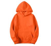Générique Homme Hoodie Décontracté Sport Sweats à Capuche Classique Travail Pull en Plein Air Col Rond Sweat-Shirt Manche Longue Couleur Unie Vêtements Mes Commandes Passées Orange M