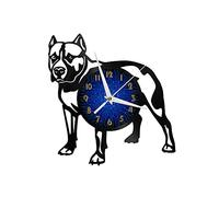 Générique Horloge Murale en Vinyle Grand Format à décoration de Pit Bull pour fêtes, décor Mural Art Moderne 12 Pouces pour Salon. Cadeaux (B-sans L)