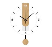 Générique Horloge Murale pivotante en Acrylique silencieuse, Texture du Bois, Design Contemporain, Grand Nombre Romain/Arabe pour Chambre à Coucher, Salon, Horloge pivotante à Grains de Bois