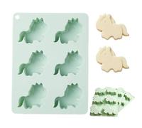 Générique Horse Chocolate Mold - 6 Cavity Wax Melts Mould, 5.51x4.21 Inches Chocolate Candy Molds for Party Candy Ice Soap Baking Cake Diy Jelly Gummy Making Use, Home Kitchen Use