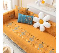 Générique Housse De Canapé en Chenille Douce 1 2 3 4 Places Housses De Canapé avec Particules AntidéRapantes, Couverture De Coussin De SièGe Et Dossier De Canapé pour d'angle(90x120cm,Orange)