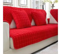 Générique Housse De Canapé en Velours 1 2 3 4 Places,Protection De Canapé pour Chien Et Chat,Housse De Canapé Antidérapante en Forme De L,Housse De Protection pour Canapé d'angle,Rouge,90x120cm