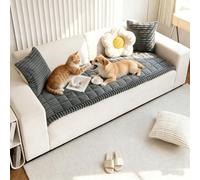 Générique Housse de Canapé Épaisse Velours Côtelé Lavable Antidérapante Chien Chat Griffe 2 3 4 Places Housse Canape d Angle Protège Meubles Salon(Dark Grey,60x180cm)
