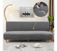 Generique Housse De Canapé sans Accoudoirs 2 3 Places Jacquard Extensible Imperméable Résistant Aux Taches Housse De Canapé Lit Antidérapant Lavable Pliable Clic Clac(Grigio Chiaro,190-210cm)