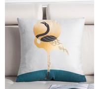 Générique Housse de Coussin Lot de 4 LinAnimaux Noirs Dorés 65x65 CM