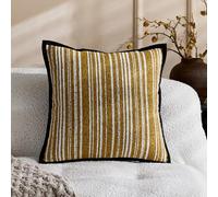 Générique Housse de Coussin Lot de 4 LinBandes Jaunes 60x60 CM