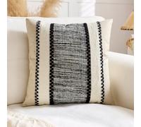 Générique Housse de Coussin Lot de 4 LinBeige Noir 45x45 CM Bohème
