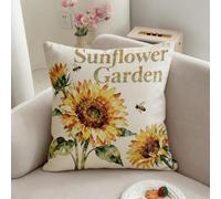 Générique Housse de Coussin Lot de 4 LinFleur Jaune 65x65 CM