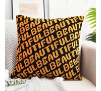 Générique Housse de Coussin Lot de 4 LinLettres Jaunes 45x45 CM