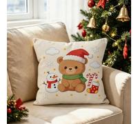 Générique Housse de Coussin Lot de 4 LinOurs Brun 40x40 CM