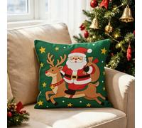 Générique Housse de Coussin Lot de 4 LinPère Noël Rouge 65x65 CM
