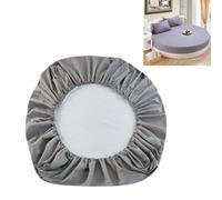 Générique Housse de Matelas Double Housse de Matelas Ronde imperméable Housse de Matelas de Couleur Unie Feuilles élastiques Couvre-lit Rond protège Matelas