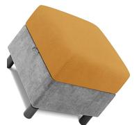 Générique Housse de Pouf Ottomane carré 50x50 40x40 45x45 65x65 70x70 Extensible Doux XXL Housses de Repose-Pieds avec Fond élastique pour Salon, Chambre à Coucher(Or,55 x 55 cm)