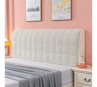 Generique Housse de Tête de Lit Extensible, Velours Couvre Protection de la Tête de Lit pour Décoration de Chambre(2-Beige,190cm/74inch)