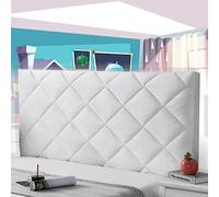 Generique Housse de tête de lit Simple, Grand Coussin de tête de lit, lit en Velours Tout Compris(Bianco,160cm)