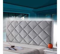 Generique Housse de tête de lit Simple, Grand Coussin de tête de lit, lit en Velours Tout Compris(Grigio,200cm)