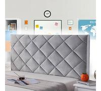 Generique Housse de tête de lit Simple, Grand Coussin de tête de lit, lit en Velours Tout Compris(Grigio,160cm)