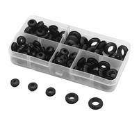 Générique Œillets en Caoutchouc Noirs 105 Pièces Assortiment 4 à 10 Mm | Câbles et Fils, Couvre les Trous Inutilisés, Résistance Électrique Élevée, Usage Eau et Valves
