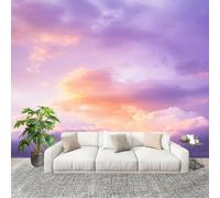 Générique Imperméable,Inodore intérieure Papier Peint 300x210 cm Nuages Romantiques L'Espace Amovible Fresque Murale décorer Papier Peint Photo Rose Pour Meuble Salon Salle Bain Chambre Armoire