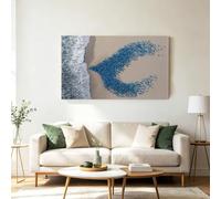 Générique Impression sur Toile 100 x 75 cm - Tableau sur Toile Cadre Insecte Papillon Bleu Plage Océan Décoration pour Enfants, Tableaux Poster imprimée Nature Paysage Muraux Décoration Chambre Salon