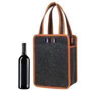 Générique Insulated Felt Wine Tote - Multi Bottle Carrier for 6 Bottles, Padded Divider Bag for Travel, Reusable Picnic Caddy with Handle, Eco-Friendly Gifting Sleeve, Barbecue Accessory
