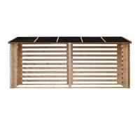 Générique INT053 Abri Bûches en Pin Non Traité 19mm - Capacité 10 Stères - Toiture Feutre Bitumeux - Dimensions 4670x1180x2120mm