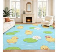 Générique Intérieur Tapis 120 x 160 cm De Salon, Cartoon Apaisant Canard Étang Soft Antidérapant Doux Flanelle Tapis De Sol pour Chambre, Décoration De Maison