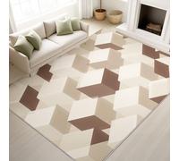 Générique Intérieur Tapis 140 x 200 cm De Salon, Moderne Minimaliste Doux Frais 3D Architecture Flottante Motif Grille Soft Antidérapant Doux Flanelle Tapis De Sol pour Chambre, Décoration De Maison