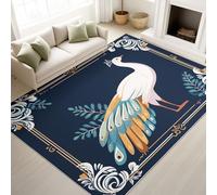 Générique Intérieur Tapis 160 x 230 cm De Salon, Vintage Élégant Serein Somptueux Artistique Délicat Animaux Phénix Soft Antidérapant Doux Flanelle Tapis De Sol pour Chambre, Décoration De Maison