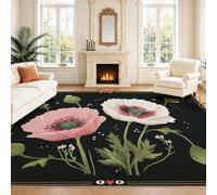 Générique Intérieur Tapis 40 x 60 cm De Salon, Romantique Floral Floral Botanique Rose Or Vintage Style Élégant Fleur Soft Antidérapant Doux Flanelle Tapis De Sol pour Chambre, Décoration De Maison