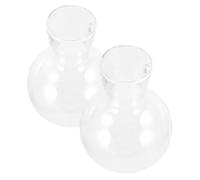 Générique Jardinières Hydroponiques Suspendues en Verre Borosilicaté 2pcs pour Plantes D'intérieur Support en Bois, Décoration Maison Élégante
