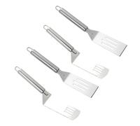 Générique Jeu de 4 Spatules à Pizza en Acier Inoxydable Manche Ergonomique, Ustensiles Cuisine Multifonction pour Steak et Pizza Maison