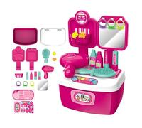 Générique Jouets De Salon De Coiffure pour Filles - Jeu De Rôle Créatif | Kit De Style pour Miroir De Courtoisie Portable | Taille 10 Pouces + Étui De Rangement Intégré | Construction en Plastique PP