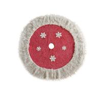 Générique Jupe d'arbre de Noël Décoration de base d'arbre Bordure Couture Ronde Jupe de flocon de neige rouge Jupe d'arbre Tablier d'arbre de Noël Décoration Décoration de fête Ornements (A, 75cm)