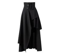 Générique Jupe Gothique Longue à Volants pour Femme, Vetement Gothique Femme, Victorien, Vintage, Taille éLastique, MédiéVale, Renaissance, Rétro, Pirate Costume Steampunk Corset Robe