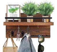 Générique Key Holder For Wall - Wooden Retro Decorative Hanger - Key Rack For Wall With Floating Shelf Hook,ideal For Entryway Coat Mail Home Hat Backpack Purse House Wallet