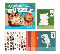 Générique Kids Paint by Sticker Book, Interactive Educational Crafting Game | Architecture Animals Sticker Paint Book for Boys Girls Young Children Road Trip Travel Home Party