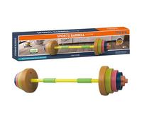 Générique Kids Workout Barbell - Adjustable Weight Lifting Set | 80cm Fitness Toy with 8 Plates, Exercise Equipment for Boys and Girls, Durable PP Body Training Toy for Home Outdoor and Gym Play