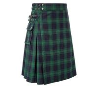 Générique Kilt Ecossais Homme Tartan Utility Kilts for Men TartanKilt avec Bretelles et Grandes Poches Cargo Jupe Courte à Carreaux