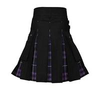 Générique Kilt écossais pour Hommes, Taille élastique, avec Doublure en, Cordon de Serrage réglable, Respirant, à séchage Rapide, Noir, Blanc, Vert, Gris, Kilt Cargo Tactique
